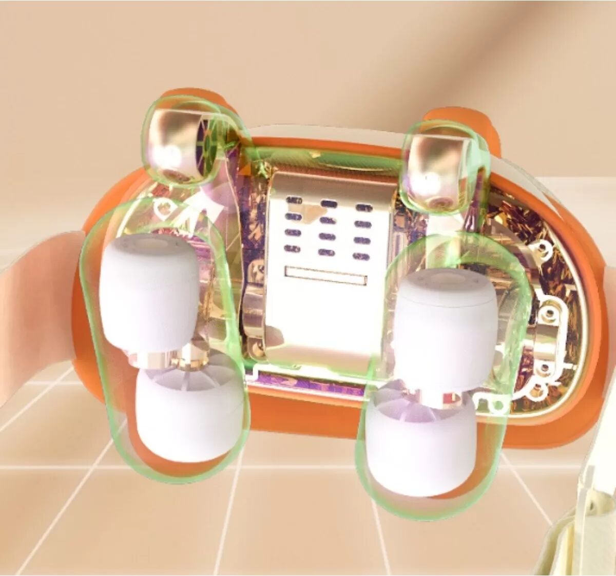 INF Appareil de massage pour la nuque et les épaules avec fonction chauffante - 6 têtes de massage Shiatsu, batterie