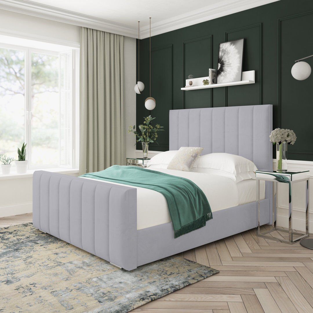 Lark Manor Upholstered Platform Bed Silver Double (4'6)