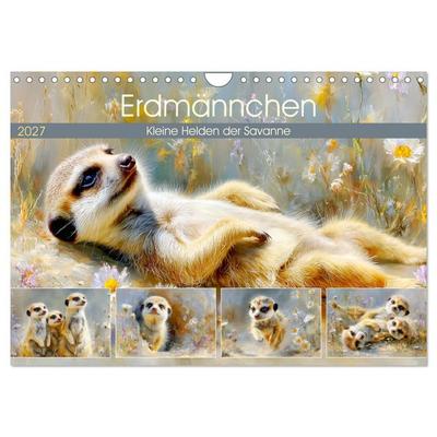 Erdmännchen. Kleine Helden der Savanne (Wandkalender 2027 DIN A4 quer), CALVENDO Monatskalender