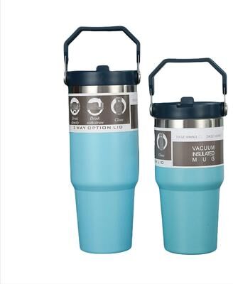 Cozy Casa Charm Stainless Steel Thermos Bottle Insulated Water Bottle For Car Travel blue 900ml