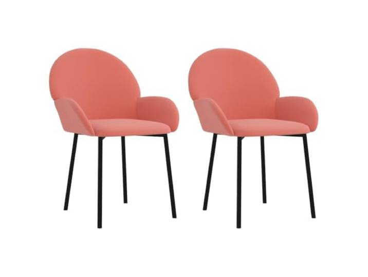 KDVXBCQJH Esszimmerstühle 2er Set Rosa Samt Polsterstuhl mit Armlehne Weicher Samtbezug und ergonomische Rückenlehne für hohen Sitzkomfort in Küche, Schlafzimmer oder Schminktisch.