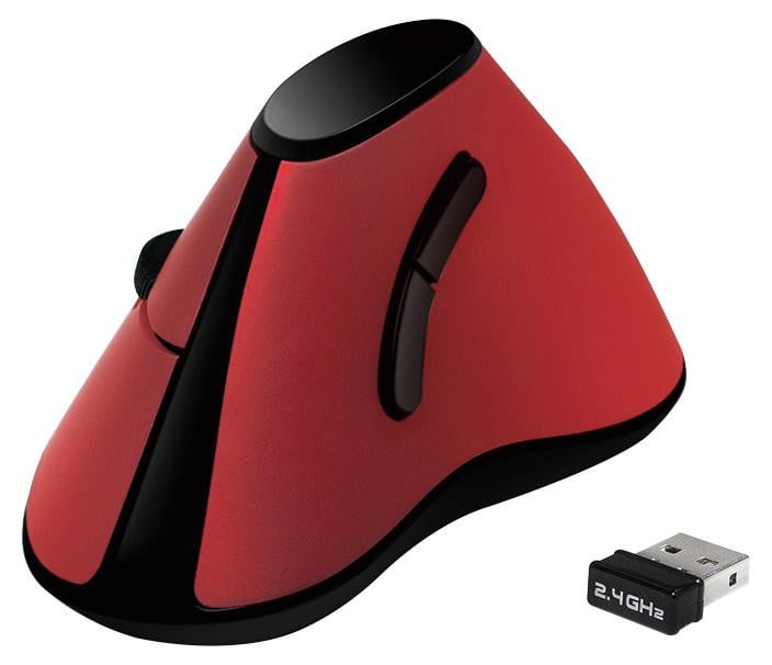 LogiLink TI020 Ergonomische Verticale Draadloze Muis, 2.4 GHz, Rood