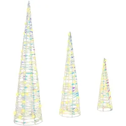 vidaXL Weihnachtsbaum 3 pcs Warmweiß 20 x 20 x 80 cm Haustier