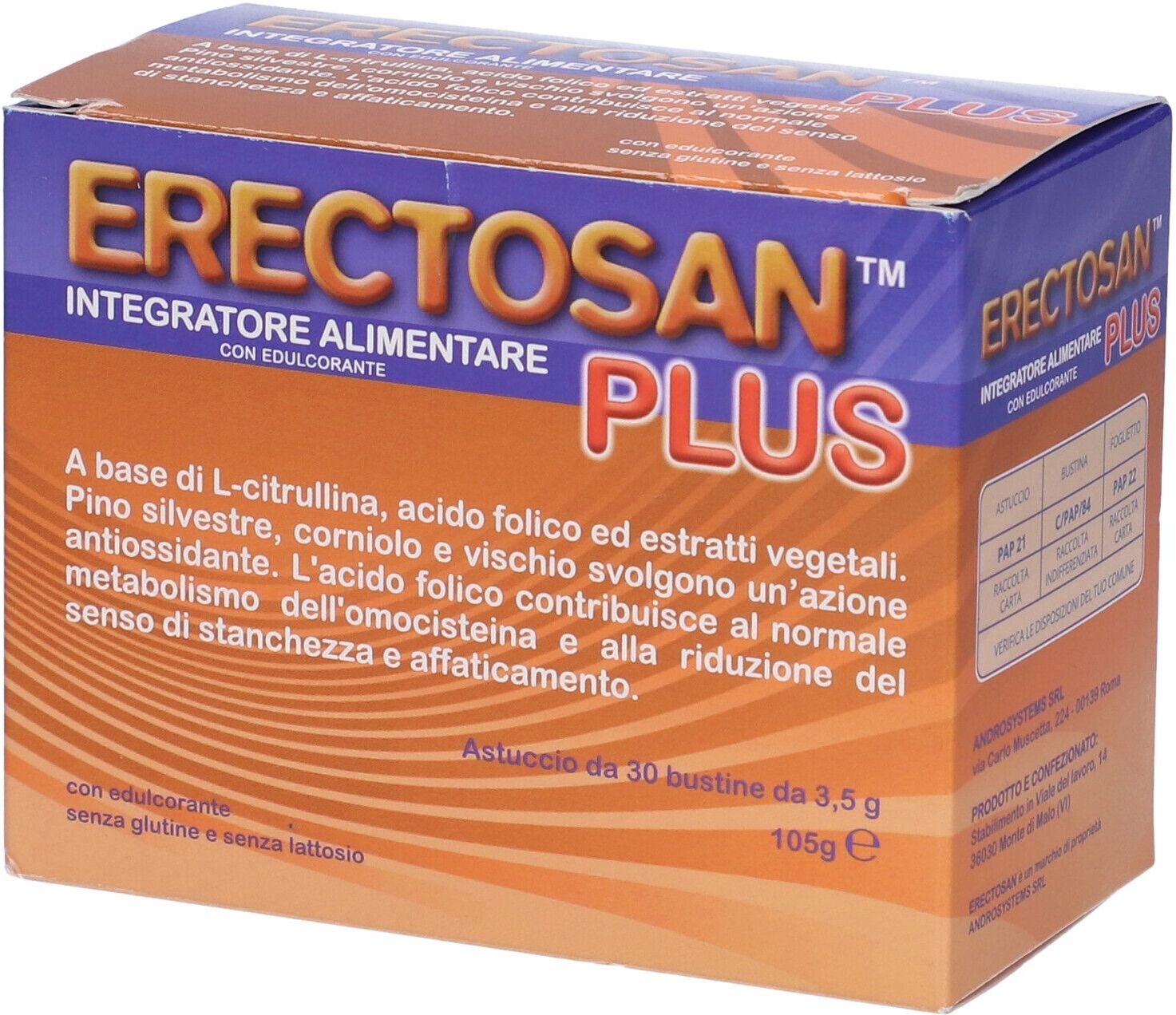 ANDROSYSTEMS Srl Androsystems, Erectosan Plus, 30 Bustine