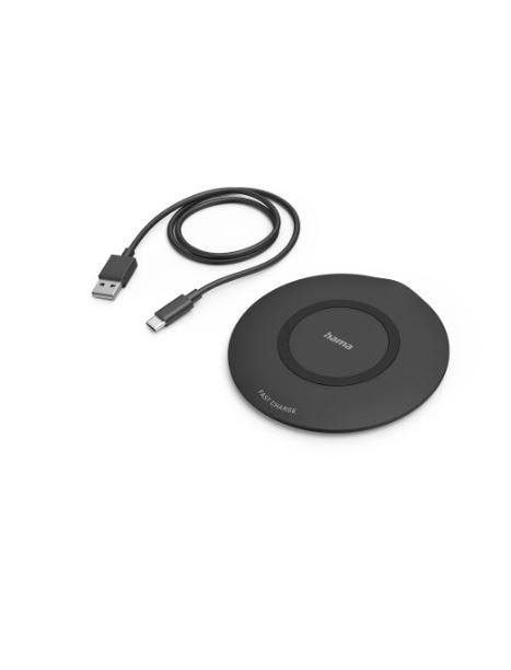 Hama 00201674 Wireless Charger QI-FC15, 15 W, kabelloses Smartphone-Ladepad, Schwarz