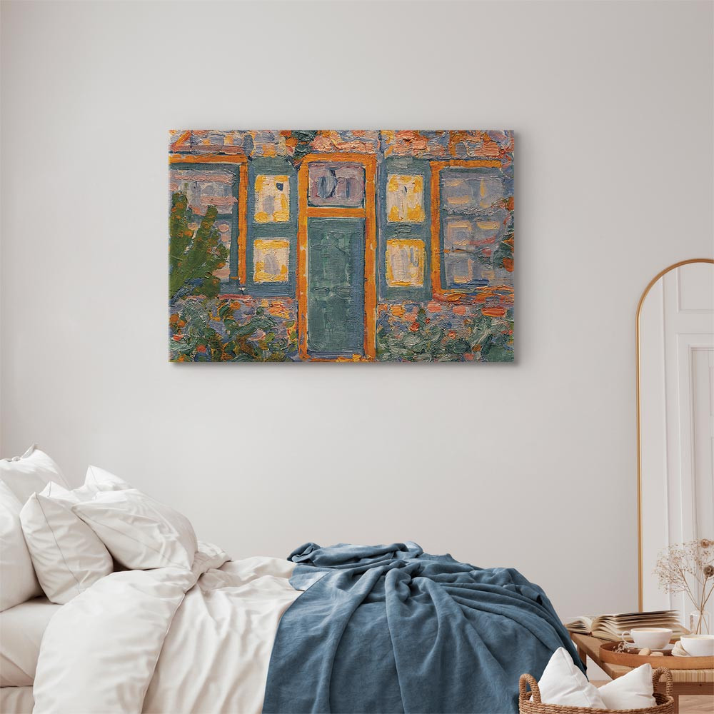 home24 Canvas afbeelding House in Sunlight beige, 90 x 60 cm