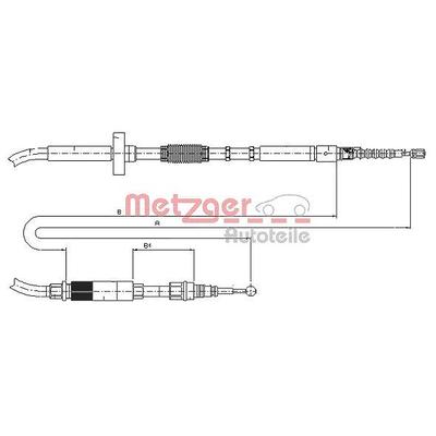 Metzger Autoteile Handbremsseil hinten links+rechts [Hersteller-Nr. 10.7531] für Audi