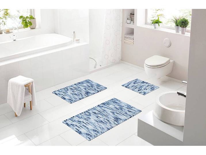 Tapis de bain Leonie 50 x 60cm Bleu/Bleu