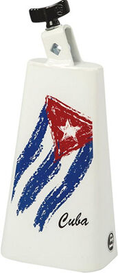 "LP 8"" Timbale Cowbell Cuban Flag blanc avec drapeau cubain"