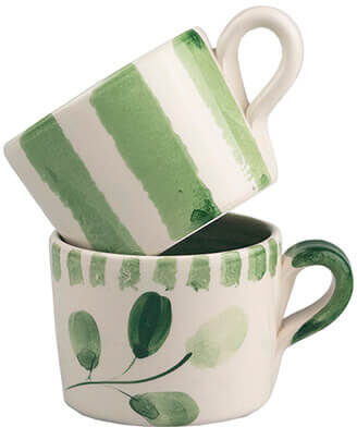 Selbrae House Flora Stripe Set of 2 Ceramic Espresso Cups
