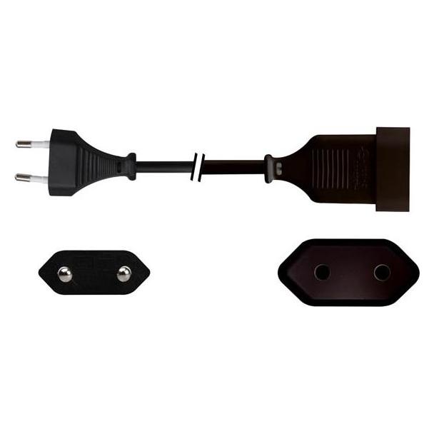 Exertis Connect Netzverlängerungskabel, Eurostecker an Eurobuchse, schwarz, 1,8 m Zur Verlängerung von Kabeln mit Eu (1.80 m) (573721)