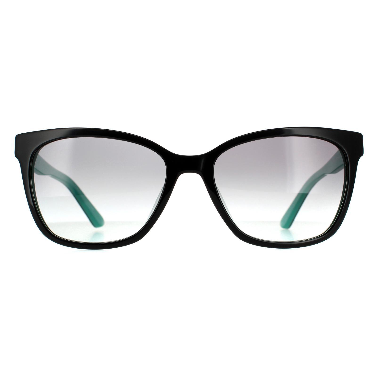 Calvin Klein Rectangle Womens Black Teal Grey Gradient Sonnenbrille