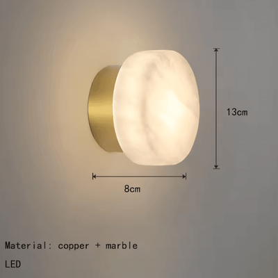 Inspire Curations Luxury Natural Marble Ball Wall Lamp gold natural Light