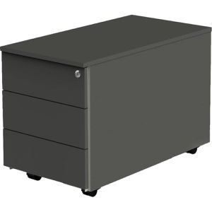 Kerkmann Rollcontainer Move, 4447, aus Holz, anthrazit, mit 3 Schubladen & Materialschale, abschließbar