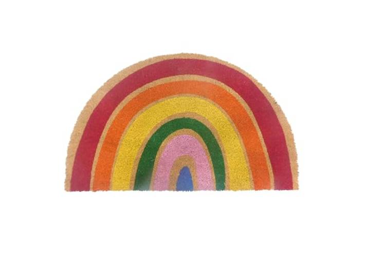 Relaxdays Paillasson en Coco\, halbrond\, 80 x 50 cm\, Arc-en-Ciel\, intérieur et extérieur\, antidérapant.