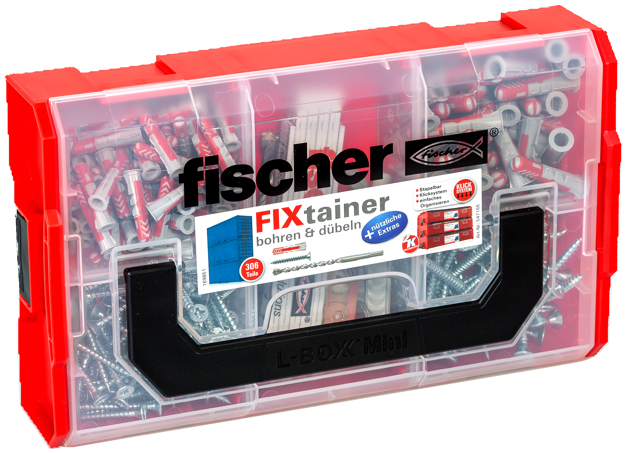 fischer Deutschland Vertriebs GmbH fischer FixTainer - Sortimentsbox bohren und dübeln mit Schrauben (306-tlg.) 547166