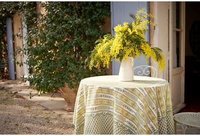 "Couleur Nature Provence Avignon Tablecloth - Pistache - 59"" x 59"""
