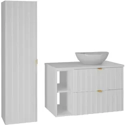 BADMÖBEL 80.6cm Lexa 2er-Set Weiß