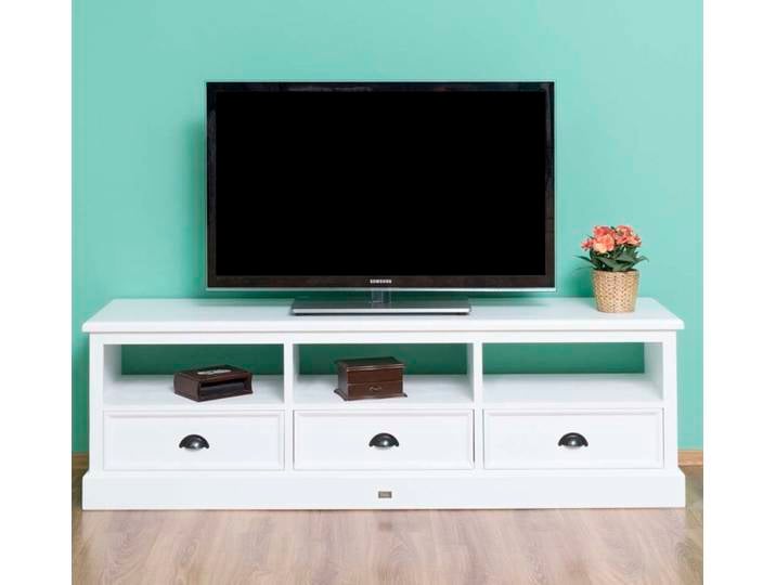 Weißes TV Lowboard Massivholz