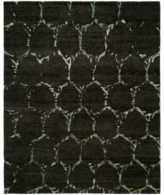 KALATY Modern Multi-Colored Hand-Knotted Wool & Viscose Area Rug