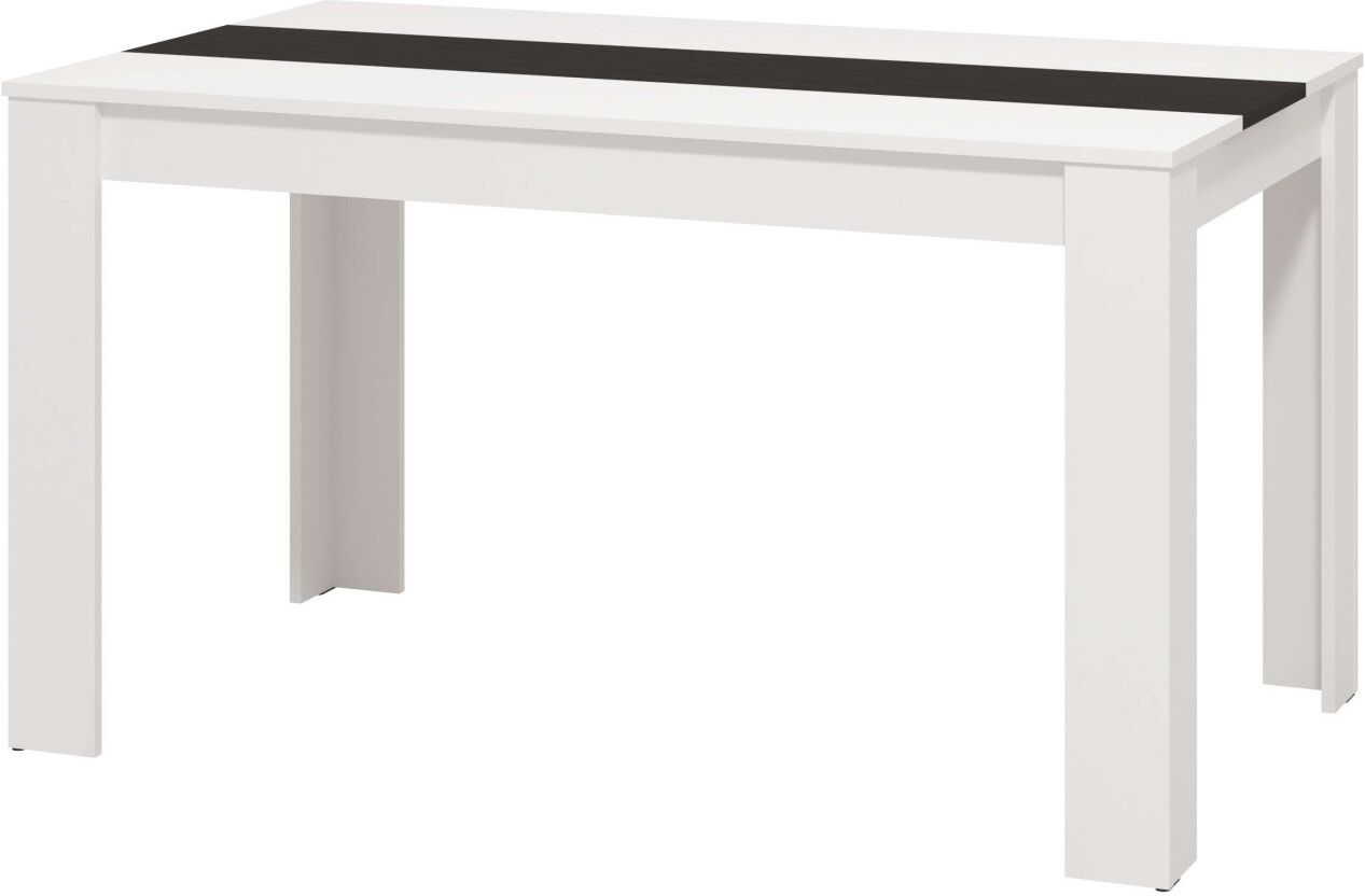 Esstisch HOME AFFAIRE "Domus", weiss (opaque weiß, schwarz eiche), B:135cm H:74,5cm T:80,5cm, Tische, Esstisch, Mittelplatte in Schwarzeiche opaque weiß, schwarz eiche B/H/T: 135cm x 74,5cm x 80,5cm
