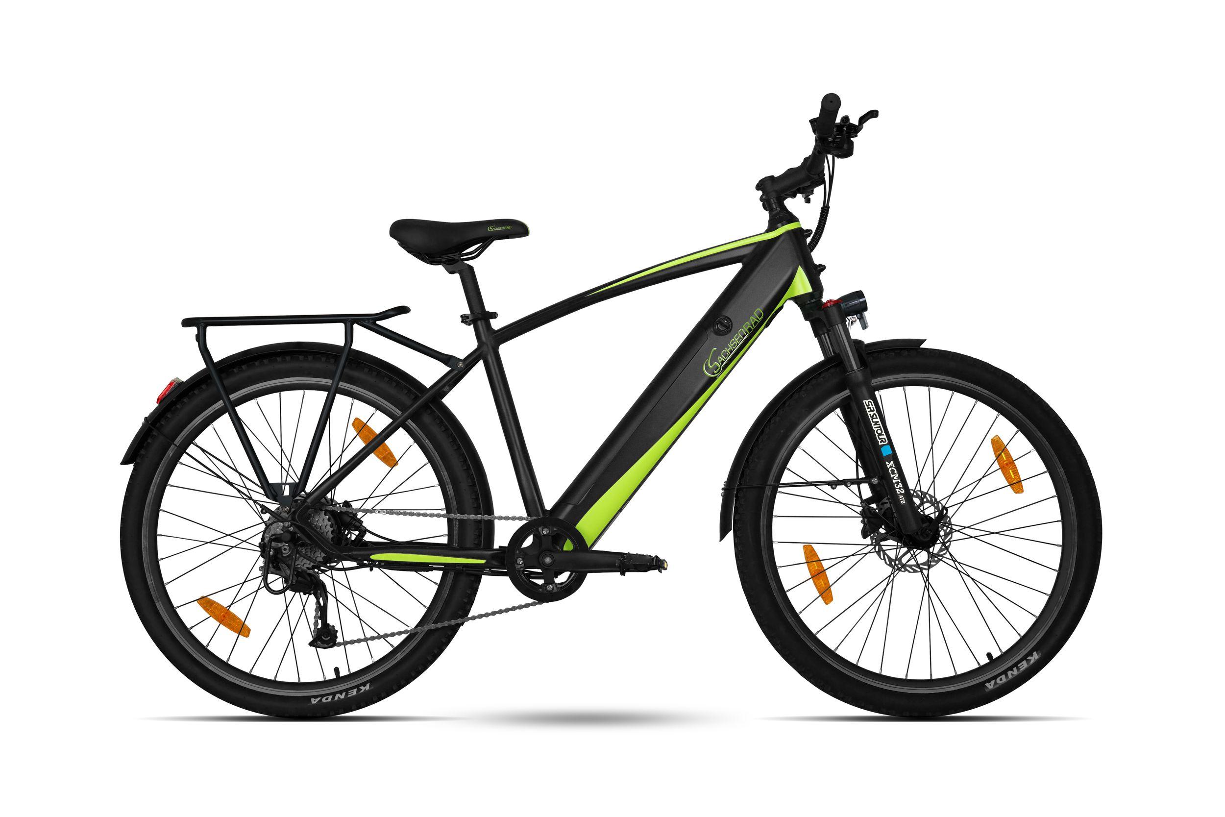 SachsenRAD E-Mountainbike R8T Flex III mit Gepäckträger 27,5", 522Ah Akku, Shimano Altus 9-Gang-Schaltung, Kenda Reifen, Hydraulische Scheibenbremsen