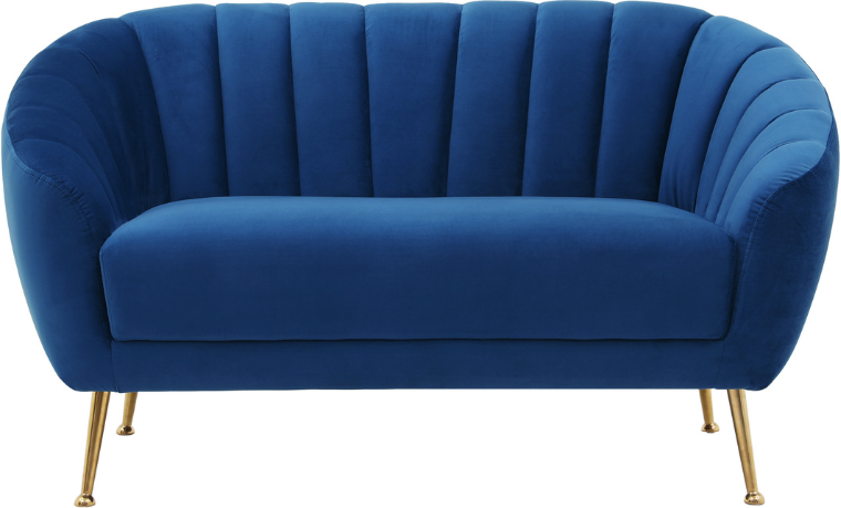 B2B Partner Sofa Wildleder MARLENE, 2 Sitzplätze, blau