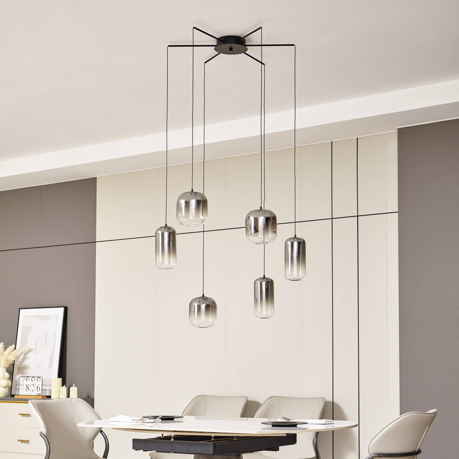 Hängelampe Avelina Lucande, für Wohn- / Esszimmer, Glas, Modern