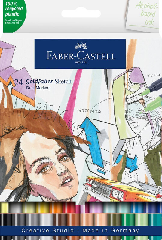 Faber-Castell Goldfaber schetsmarker set met 24 kleuren