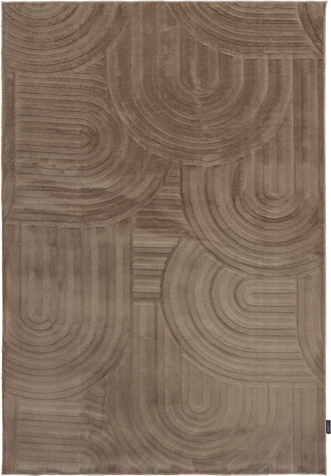 Teppich OBSESSION "Interstellar 501", grau (taupe), B:160cm H:25mm L:230cm, Polyester, Teppiche, Teppich, Uni Farben, modernes Design, Hoch-Tief Effekt, Wohnzimmer taupe B : 160cm 1 Stk., 25mm, L: 230cm