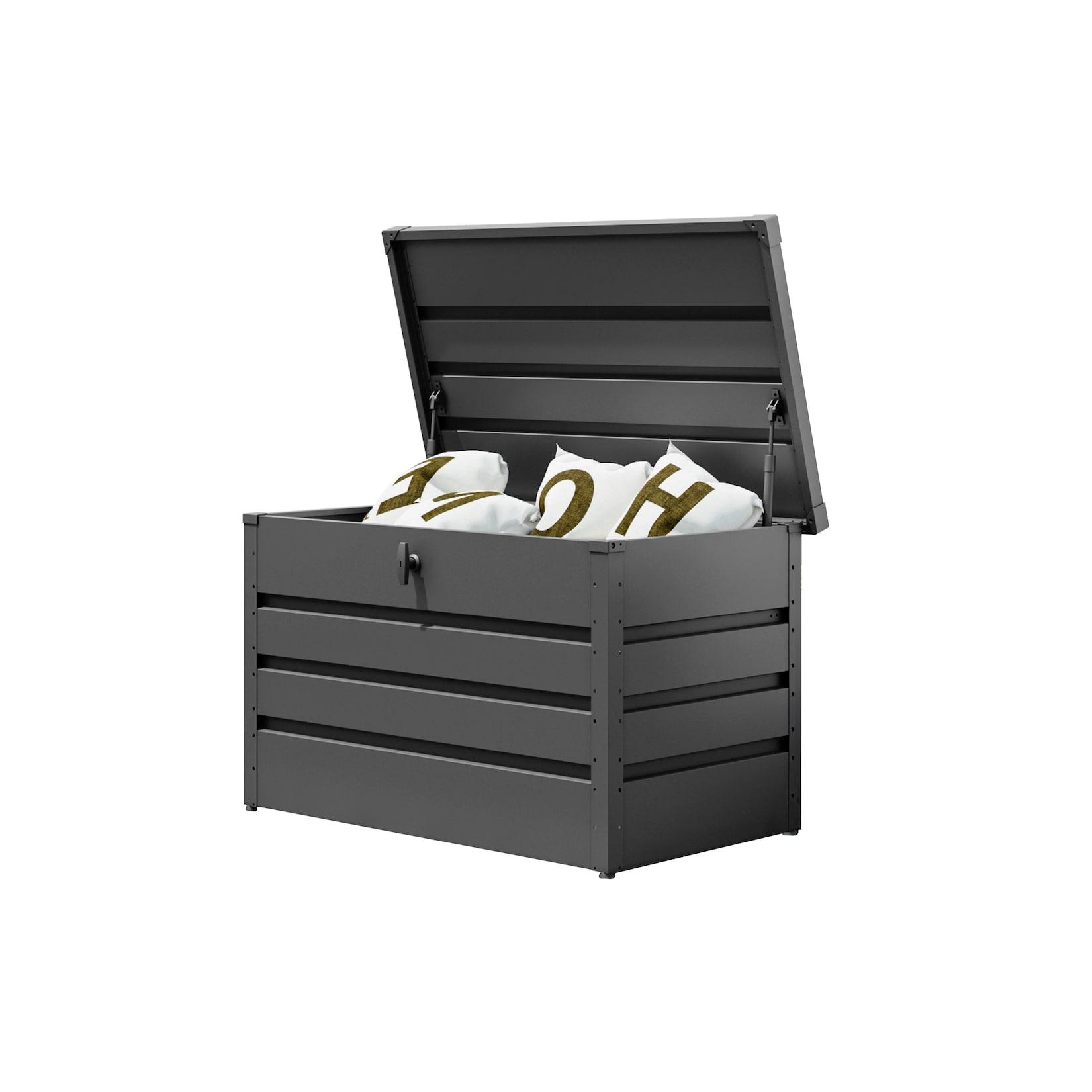 GFP Primeyard Gartenbox BRIAN Aufbewahrungsbox Auflagenbox Gartentruhe Metall, anthrazit 137x61x61 cm