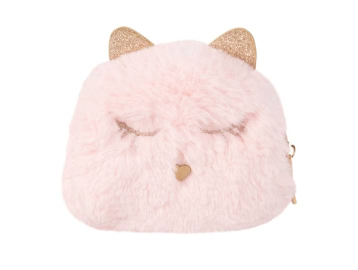 Täschchen rosa Katze mit goldfarbenen Pailletten