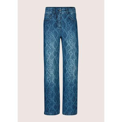 Regular-fit-Jeans MADELEINE "Culotte-Jeans Culotte-Jeans mit Ornament-Print", Damen, Gr. 36, N-Gr, blau, Obermaterial: 100% Baumwolle CO., Modern, Jeans