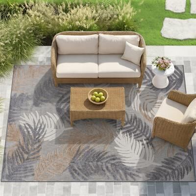 World Rug Gallery Tropical Floral Modern Indoor/Outdoor Area Rug