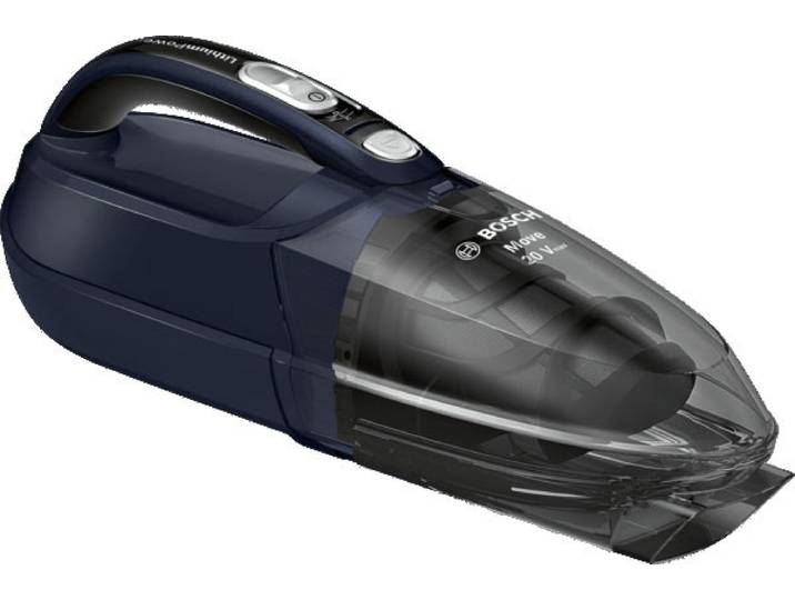BOSCH Akku-Handstaubsauger BHN20L 20Vmax, hohe Saugkraft, lange Laufzeit, flexible Reinigung , blau, B:11cm H:13,5cm T:38cm, Akkusauger, ideal für Polster und Auto, leicht, kabellos, Akku-Handstaubsauger