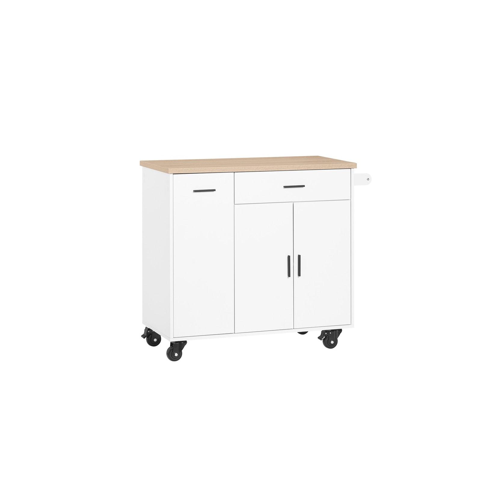 SoBuy Küchenwagen mit 1 Schublade Weiß 95x46x92cm Modern