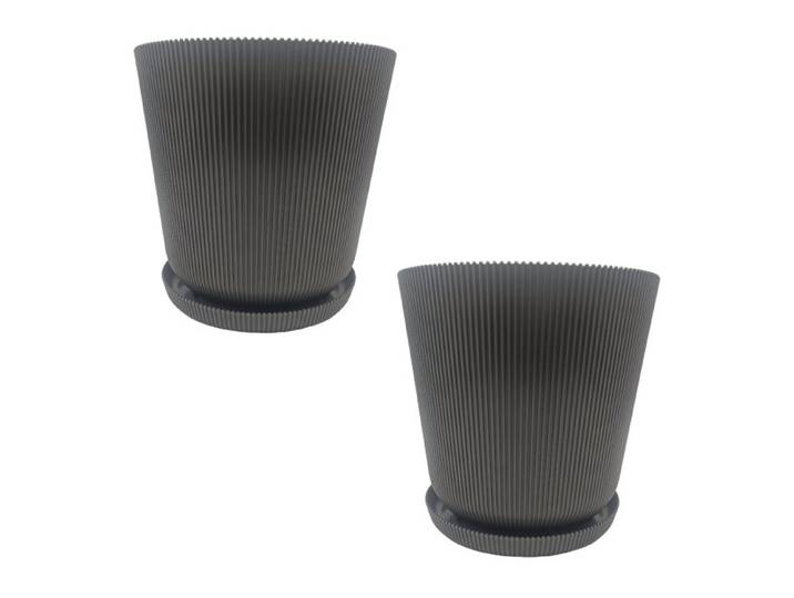 Relaxdays Blumentopf mit Untersetzer 2er Set
