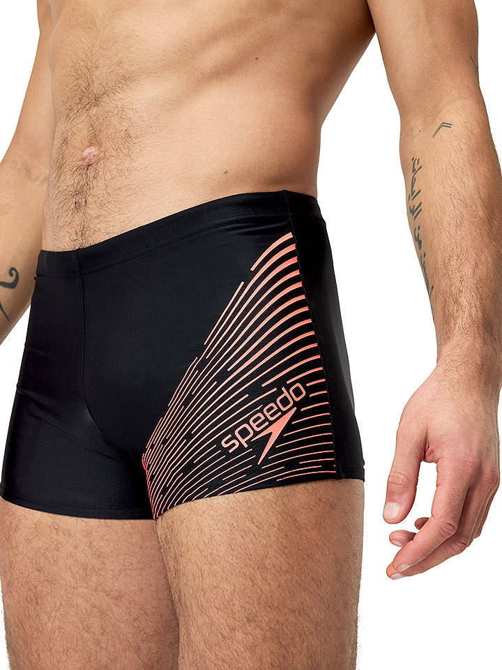 Speedo Badehose "Eco Medley" in Schwarz/ Orange - 6