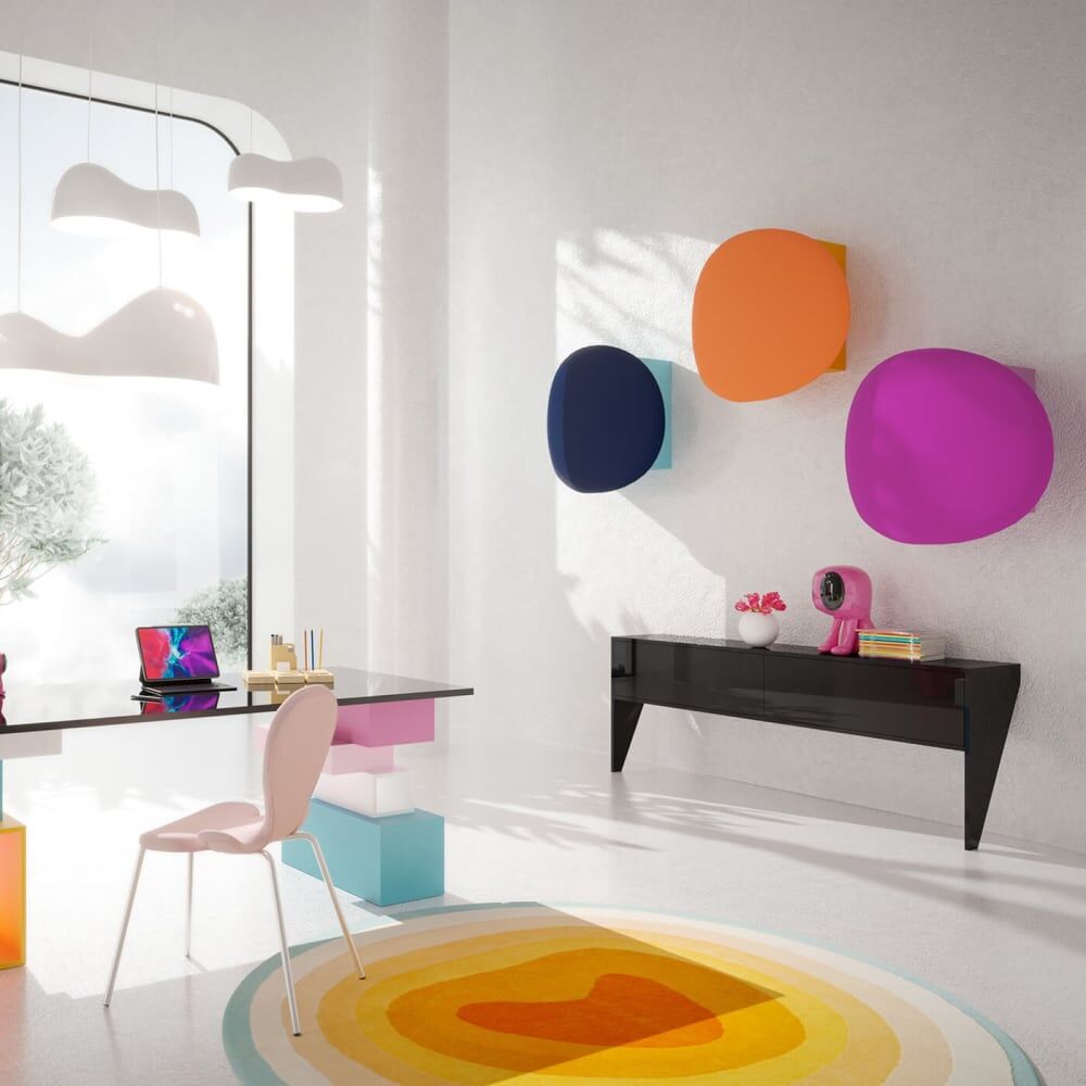 Kare Design Console murale deux niches noire Noir 200x74x38cm