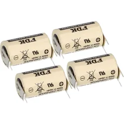 4x FDK CR14250SE-FT1 3V 850mAh 1/2AA Lithium Batterie – 3 Printpins ++/-