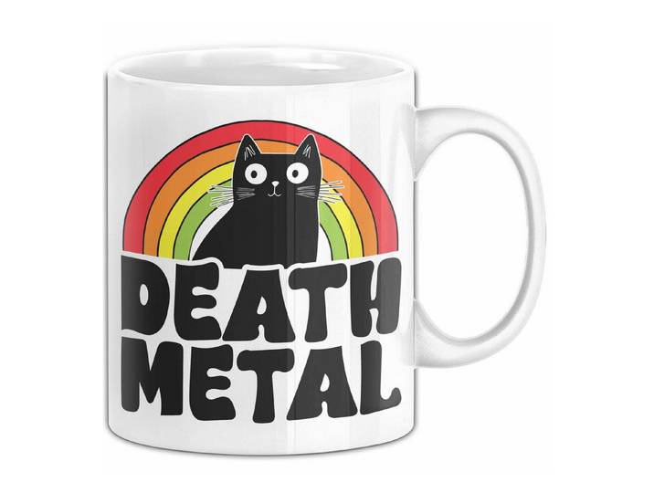 Trendation Tasse Death Metal Tasse Geschenk Katze Becher Geschenkidee Humor Katzen-Li