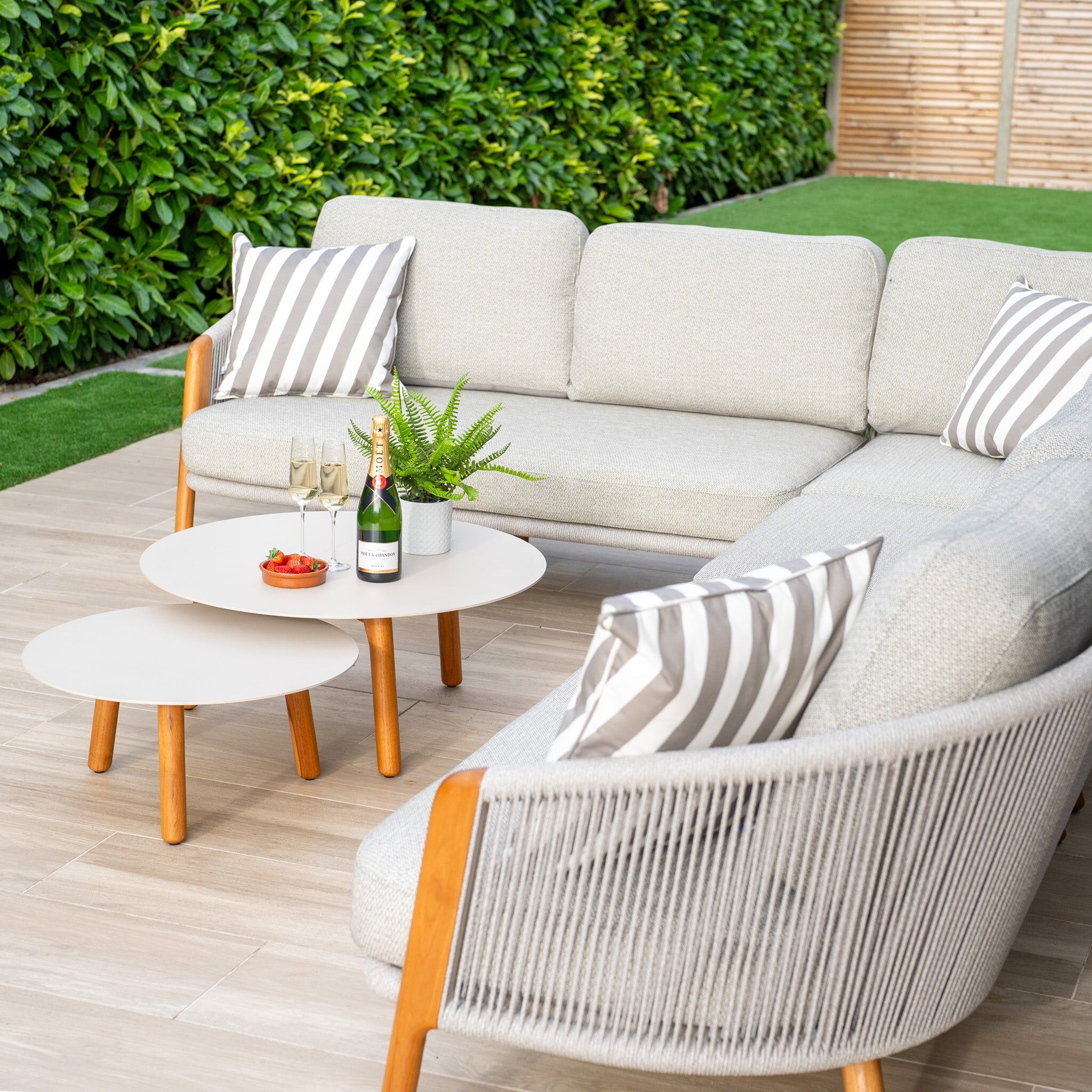 Harbour Lifestyle Merano Large Corner Group Set with Coffee Table in Latte