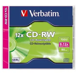 Verbatim CD-RW 43148 8-12x 700MB 80Min. Jewelcase 10 St./Pack.