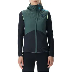 UYN Crossover Full-Zip Fahrradweste Damen deep forest/black/pale lime XS