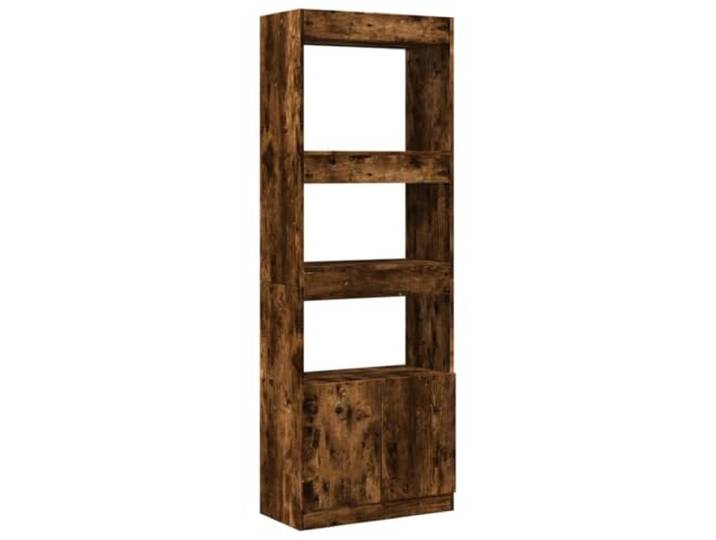 Kaorsrow Highboard Räuchereiche 63x33x180 cm Holzwerkstoff Schrank Vielseitiges Standregal für Wohnzimmer und Büro mit geschlossenen Türen sowie offenen Ablagen für ordentliche Aufbewahrung.