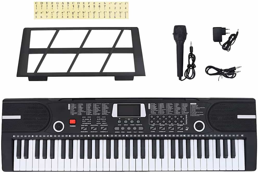 vidaXL Clavier de piano électrique 61 touches et pupitre pour enfants