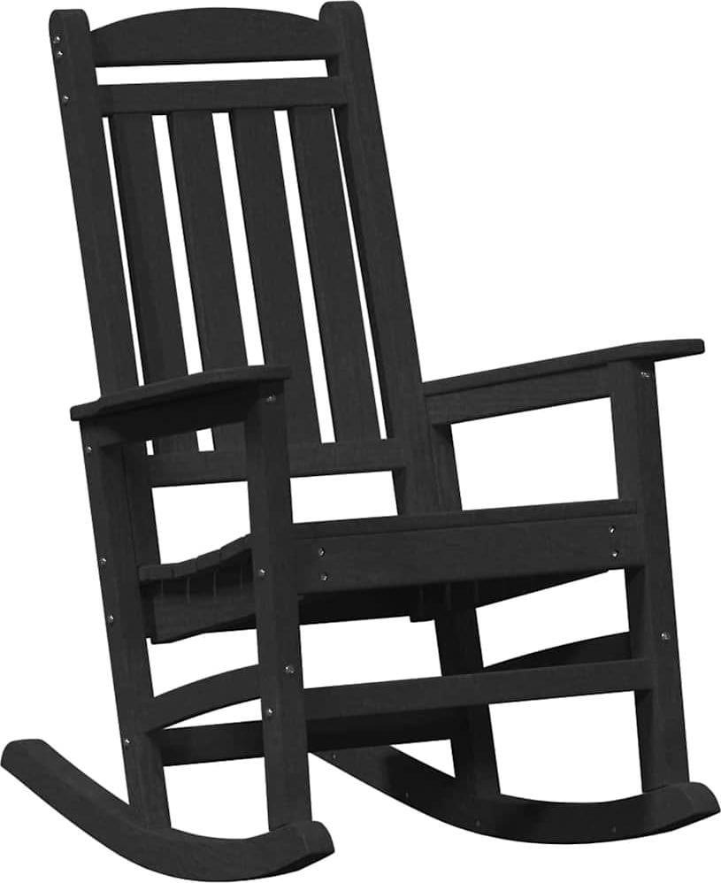 vidaXL Tuinstoel met armleuningen, zwart, HDPE