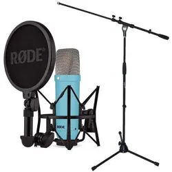 RØDE NT1 Signature Blue Mikrofon Blau mit Stativ, Mikrofon