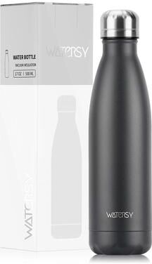 Uplifted Goods Stainless Steel Vacuum Bottle 500 Ml Insulated Sports Flask black