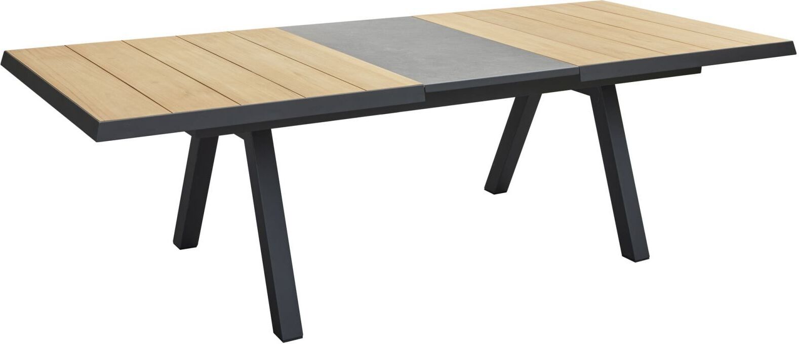 Gartentisch Texas Ausziehtisch mit Synchronauszug 200/260x100x75cm Teakholz Anthrazit